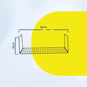 Κρεμαστό Ράφι Οργάνωσης 60x20x20cm Άσπρο ή Μαύρο - Μαύρο