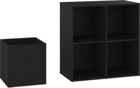 vidaXL Παπουτσοθήκη Χολ Μαύρη 105 x 35,5 x 70 εκ. από Επεξ. Ξύλο