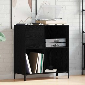 vidaXL Ντουλάπι Δίσκων Μαύρο Δρυς 84,5x38x89 εκ Επεξεργασμένο Ξύλο