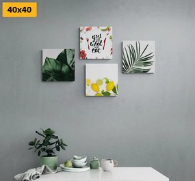 Σετ εικόνων για την κουζίνα σε μοναδικό σχέδιο - 4x 40x40