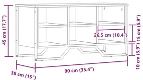 Παπουτσοθήκη Γκρι Sonoma 90x38x45,5 εκ. από Επεξεργ. Ξύλο - Γκρι sonoma