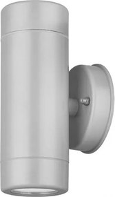 Απλίκα πλαστική διπλής κατεύθυνσης γκρι επίτοιχη Φ60mm GU10 στρόγγυλη στεγανή IP65