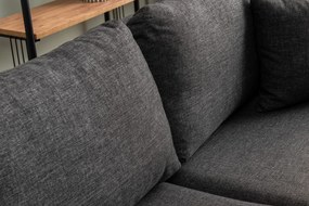 Γωνιακός Καναπές Σκούρο Γκρι MURURO 65x245x75