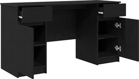 vidaXL Γραφείο Μαύρη δρυς Επεξεργασμένο ξύλο 140 x 49 x 76 εκ.