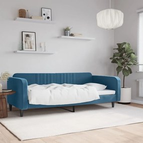Καναπές Κρεβάτι Μπλε 90 x 200 εκ. Βελούδινος - Μπλε