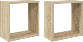 vidaXL Ράφια Κύβοι Τοίχου 2 τεμ. Sonoma Δρυς 30 x 15 x 30 εκ.