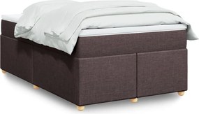 vidaXL Κρεβάτι Boxspring με Στρώμα Σκούρο Καφέ 120x200 εκ. Υφασμάτινο