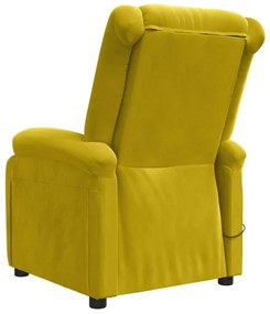 vidaXL Πολυθρόνα Ανακλινόμενη Ηλεκτρική Κίτρινη Βελούδινη