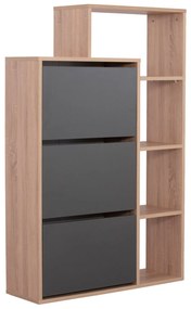 Παπουτσοθήκη Robben Μελαμίνη Σε Ανθρακή-Oak 90x29.5x142.5Υεκ.