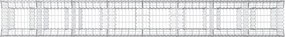 vidaXL Ανασηκωμένο κρεβάτι gabion 3 pcs Ασημί