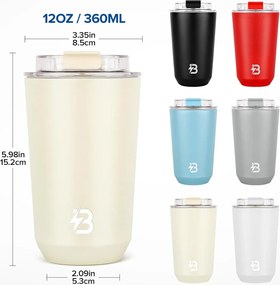 Κούπα Θερμός Ανοξείδωτο BPA Free 355ml - Άσπρο