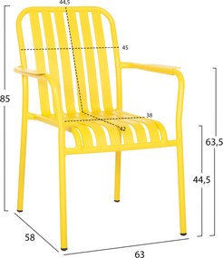ΠΟΛΥΘΡΟΝΑ ΑΛΟΥΜΙΝΙΟΥ RACHEL HM6088.06 ΚΙΤΡΙΝΗ 63x58x85Υεκ.