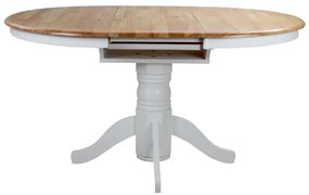 ΤΡΑΠΕΖΙ ΞΥΛΙΝΟ ΣΕ WHITE WASH ΧΡΩΜΑ Φ106(+40)x78Υ εκ.COUNTRY STYLE HM0161