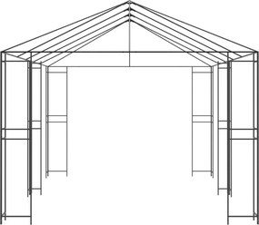 vidaXL Σκελετός Γκαζebo 6 x 3 m Μαύρο Ατσάλι