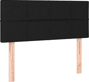 vidaXL Κρεβάτι Boxspring με Στρώμα &amp; LED Μαύρο 90x190 εκ. Υφασμάτινο
