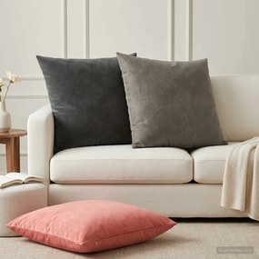 vidaXL Μαξιλάρι με μαξιλάρι HEERLEN 2 τεμ. Ανοιχτό γκρι Βελούδο