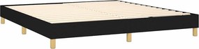 vidaXL Κρεβάτι Boxspring με Στρώμα &amp; LED Μαύρο 180x200 εκ. Υφασμάτινο