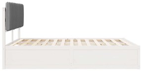 vidaXL Σκελετός Κρεβατιού με Επενδεδυμένο Κεφαλάρι Ανοιχτό γκρι