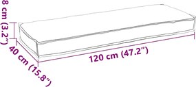 vidaXL Μαξιλάρι Φύλλο Σχέδιο Φύλλου 120 x 40 x 8 εκ Ύφασμα Όξφορντ
