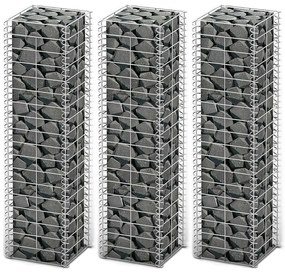 vidaXL Συρματοκιβώτια Σετ 3 τεμ. 25 x 25 x 100 εκ. Γαλβανισμένο Σύρμα