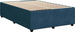 vidaXL Κρεβάτι Boxspring με Στρώμα Μπλε 120x190 εκ. Βελούδινο