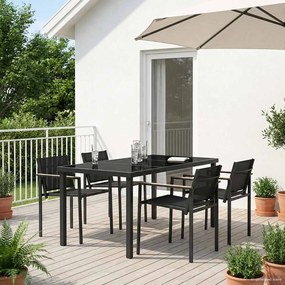 vidaXL Σετ Εξωτερικών Επίπλων 5 pcs Μαύρο και Ανθρακί Textilene