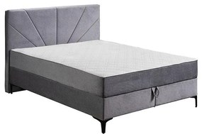 Επενδυμένο Κρεβάτι Due Sun με Aποθηκευτικό χώρο Γκρί Διπλό 160x200 εκ. 165x208x115 εκ.