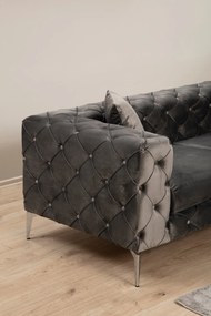 Καναπές 3θέσιος Chesterfield Como - Anthracite