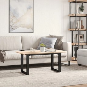 VidaXL Τραπεζάκι Σαλονιού Πλαίσιο Ο 90x40x45εκ Μασίφ Πεύκο/Ατσάλι
