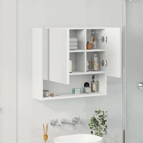 vidaXL Ντουλάπα Καθρέφτη Λευκό 59 x 17 x 55 cm Επεξεργασμένο ξύλο