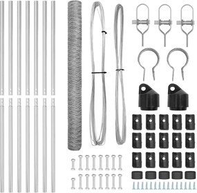 vidaXL Στύλος Περιφράξεων Ασημί 10 x 1,5 μ. (36 χιλ. δίχτυ) Ατσάλι