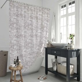 Κουρτίνα Μπάνιου The Wall BTLJK001406 180x200cm White-Beige Max Home 180Πx200Υ Πολυέστερ