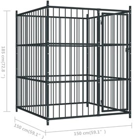 vidaXL Κλουβί Σκύλου Εξωτερικού Χώρου 150 x 150 x 185 εκ.