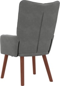 vidaXL Πολυθρόνα Σκούρο Γκρι 63 x 67 x 94 εκ. Βελούδο