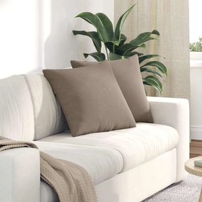 VidaXL Μαξιλάρι Καναπέ 2 τμχ. Ύφασμα Μικροΐνας Taupe 50 x 50 cm