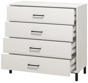 Κομότα - Συρταριέρα Vienne  4F Λευκό 93x40x90 εκ. 93x40x90 εκ.