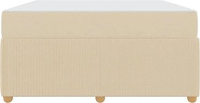 vidaXL Σκελετός Κρεβατιού με στρώμα Κρεμ 140 x 200 cm ύφασμα