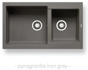 Pyramis Νεροχύτης Pyragranite Alazia 86x50 1 3/4Β Iron Grey