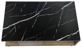 Τραπέζι σαλονιού Moses χρώμα μαύρο μαρμάρου-sonoma 90x54x37.5εκ 90x54x37.5 εκ.
