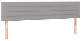 vidaXL Κρεβάτι Boxspring με Στρώμα Ανοιχτό Γκρι 200x200 εκ. Υφασμάτινο
