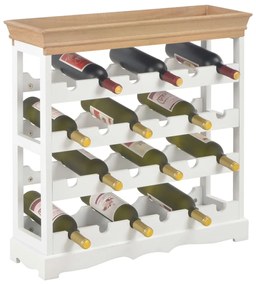vidaXL Κάβα Κρασιών Λευκή 70 x 22,5 x 70,5 εκ. από MDF