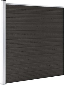 vidaXL Πάνελ Περίφραξης Μαύρο 175 x 186 εκ. από WPC