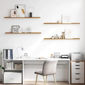 vidaXL Ράφι Τοίχου 4 pcs Μπεζ 115 x 9 x 3 cm Επεξεργασμένο ξύλο