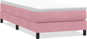 vidaXL Κρεβάτι Boxspring χωρίς Στρώμα Ροζ 80x220 εκ. Βελούδινο