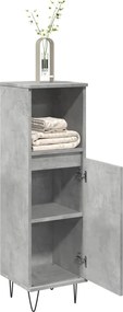 vidaXL Ντουλάπι Μπάνιου Γκρι Σκυροδέματος 30x30x100 εκ. Επεξ. Ξύλο