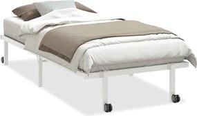 vidaXL Πλαίσιο κρεβατιού χωρίς στρώμα Πτυσσόμενο λευκό 90x190cm Ατσάλι