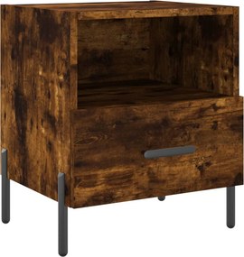 vidaXL Κομοδίνα 2 τεμ. Καπνιστή Δρυς 40 x 35 x 47,5 εκ. Επεξεργ. Ξύλο