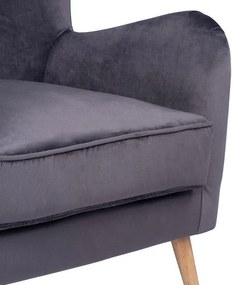 Πολυθρόνα - Μπερζέρα MARTA C8392.01 Βελούδο Γκρί 77x86x95Υ εκ. 77x86x95 εκ.