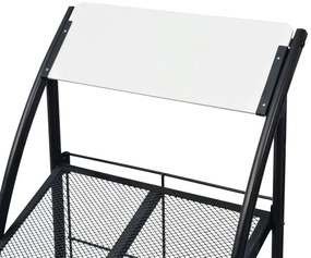 vidaXL Ραφιέρα Περιοδικών Ασπρόμαυρη Α4 47 x 40 x 134 εκ.