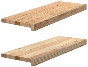 vidaXL Πατάκια Σκάλας 2 τεμ. 70x25x2 εκ. Ακατέργαστο Μασίφ Ξύλο Δρυός